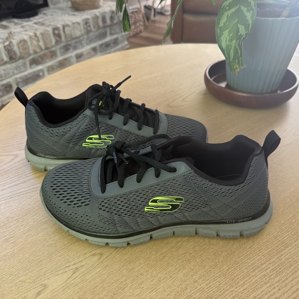 Skechers Men's Skechers Men's Track Moulton, Charcoal/ Black, 9.5